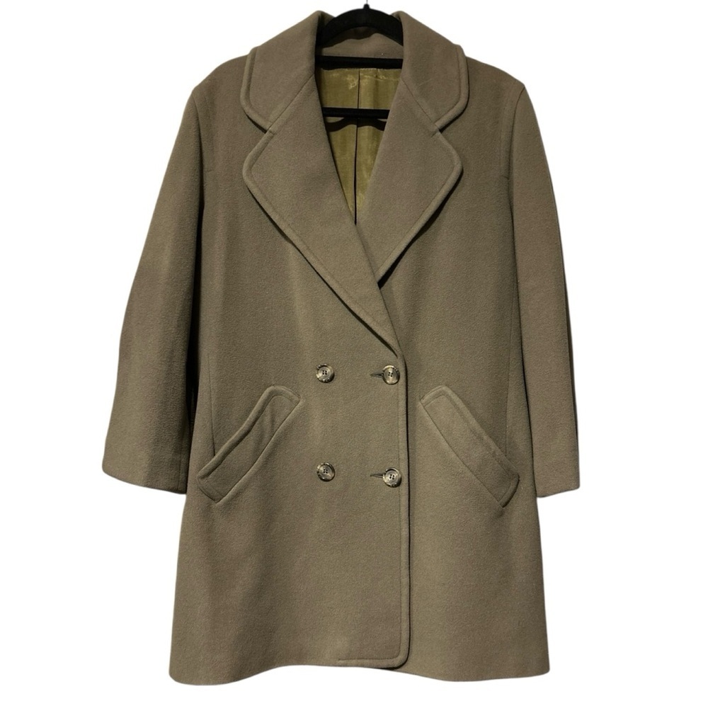 Blarney Olive Green Wool & Cashmere Car Coat Size S